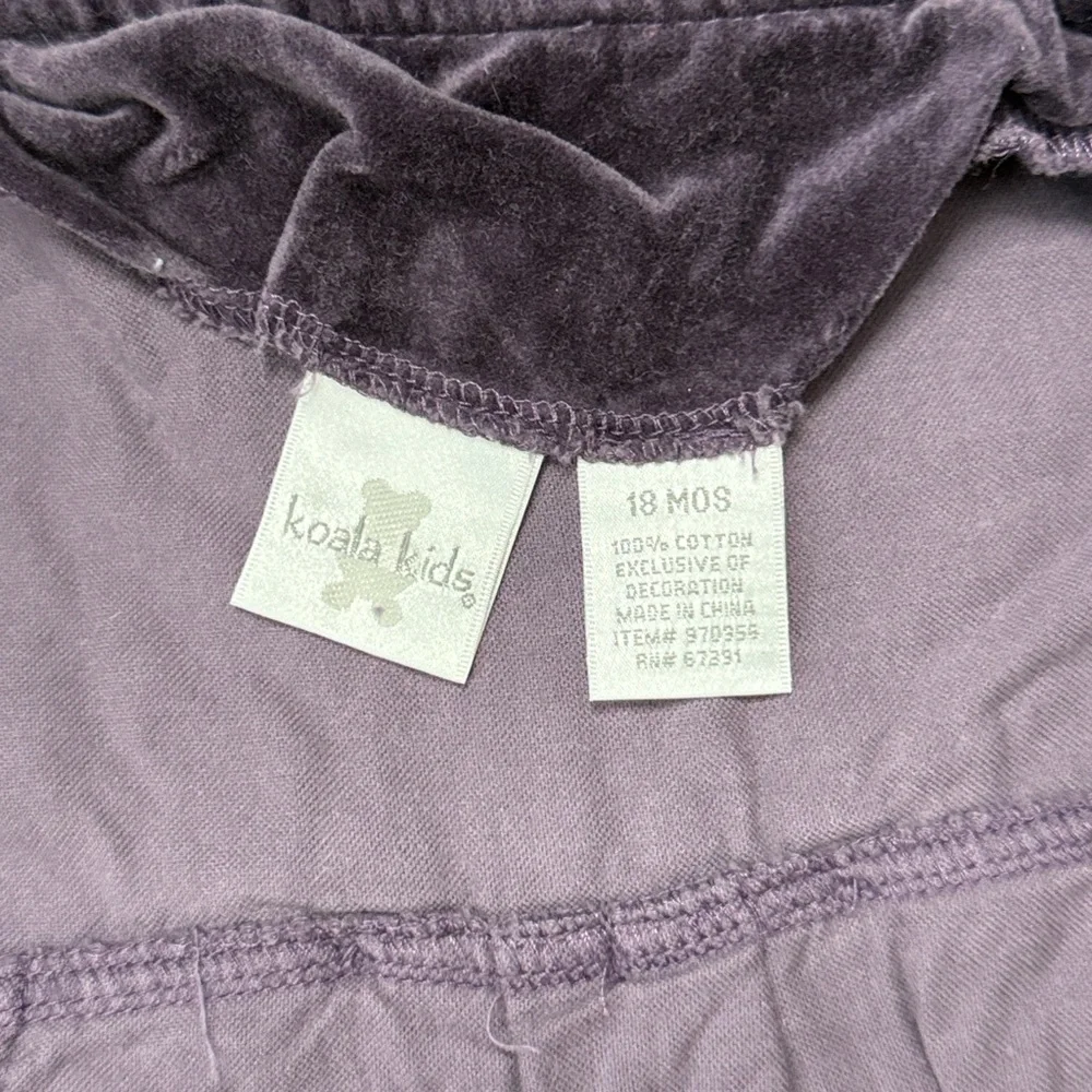 Koala Kids purple velvet jacket baby girls 18 months sequins floral embroidery